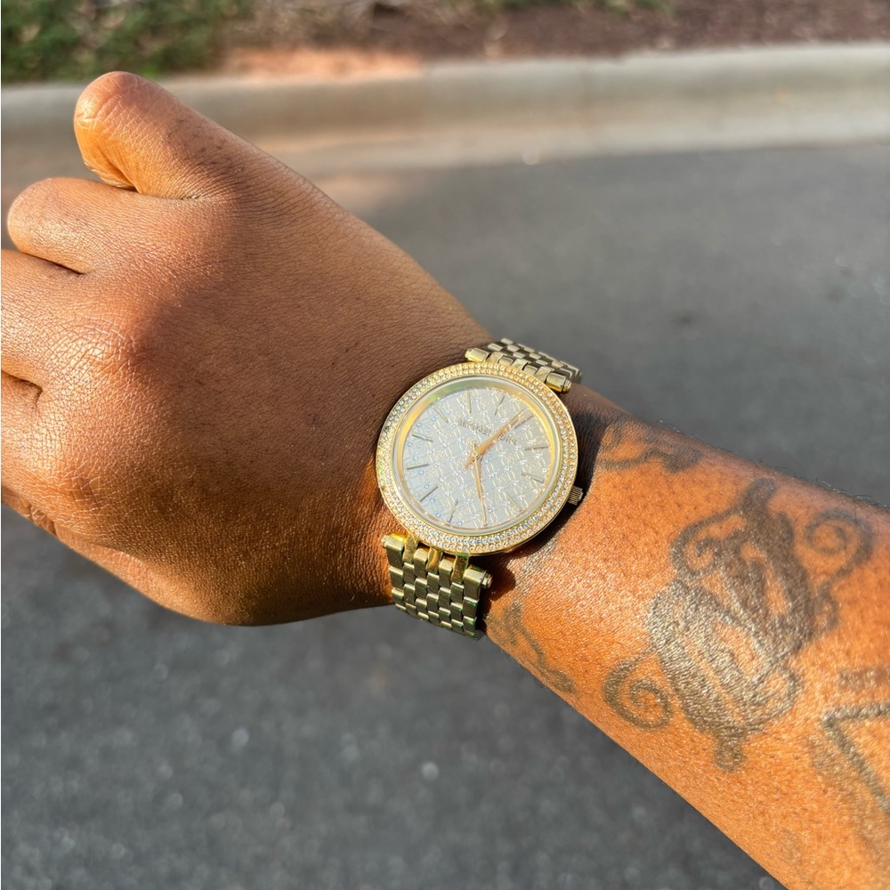 Michael Kors Gold-Tone Crystal Dial Women's Bracelet Watch